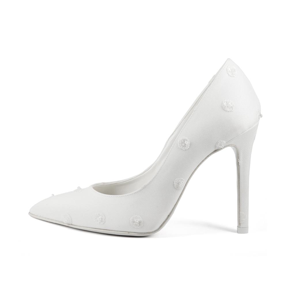 GIRASOLE POIS • Stella Blanc: wedding shoes Made in Italy